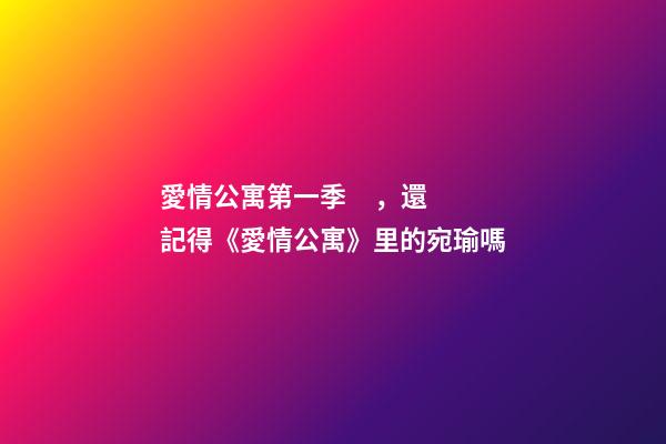 愛情公寓第一季，還記得《愛情公寓》里的宛瑜嗎-第1張-觀點-玄機派